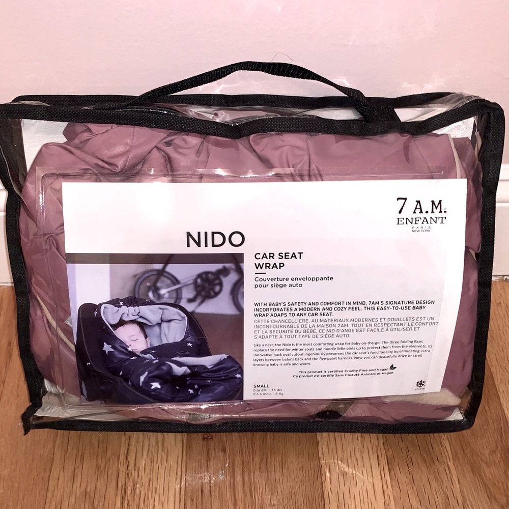 7am enfant nido car seat wrap in lilac